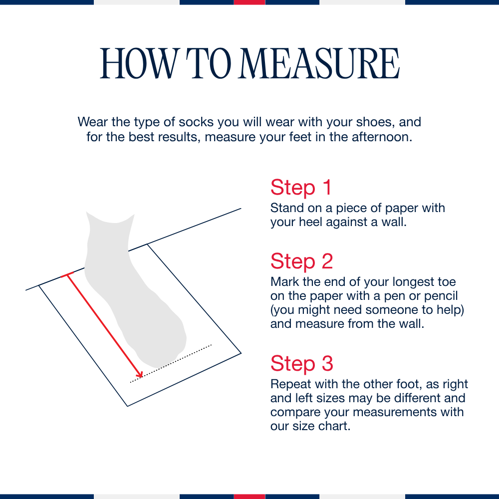 How to measure for Footwear