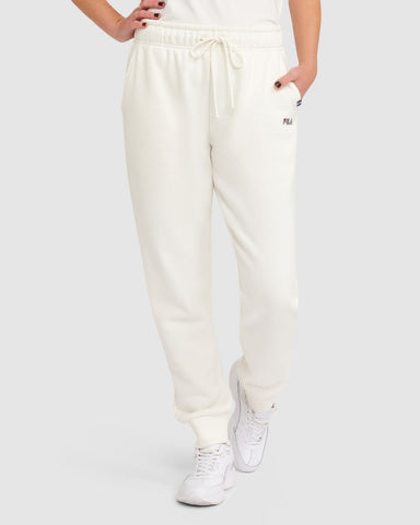 Fila Women's Giacoma Cotton Jogger Pants In Whisper White/peacoat